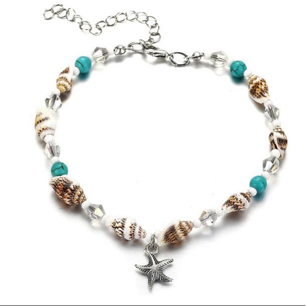 New Starfish & Beads Ankle Bracelet